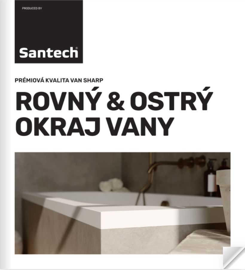 Santech_rovný a ostrý okraj vany
